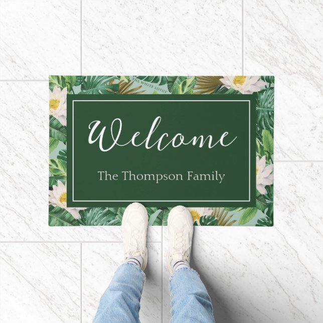 The White Lotus Tropical Canopy Pattern Doormat (Indoor)
