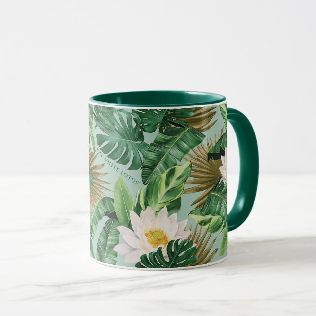 The White Lotus Tropical Canopy Pattern Mug (Front Right)