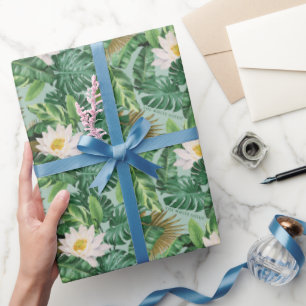 The White Lotus Tropical Canopy Pattern Wrapping Paper