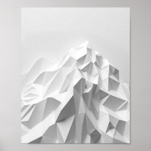 The White Mountain: A Minimalist Geometric Sculptu Poster