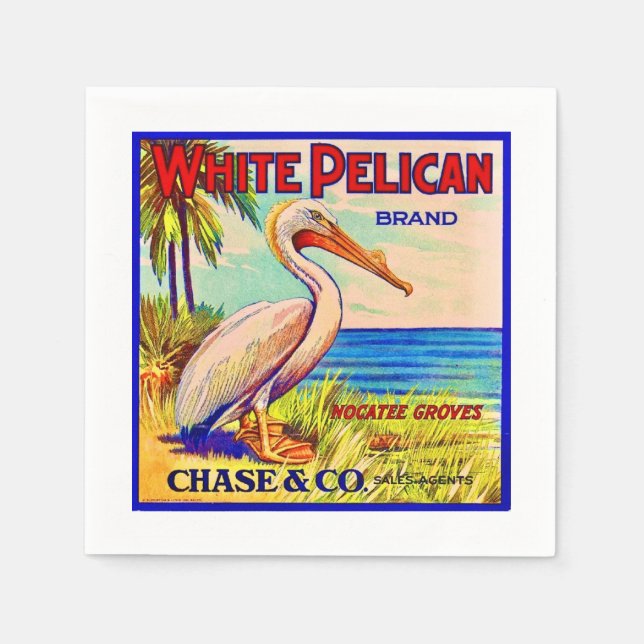 The White Pelican Napkin (Front)