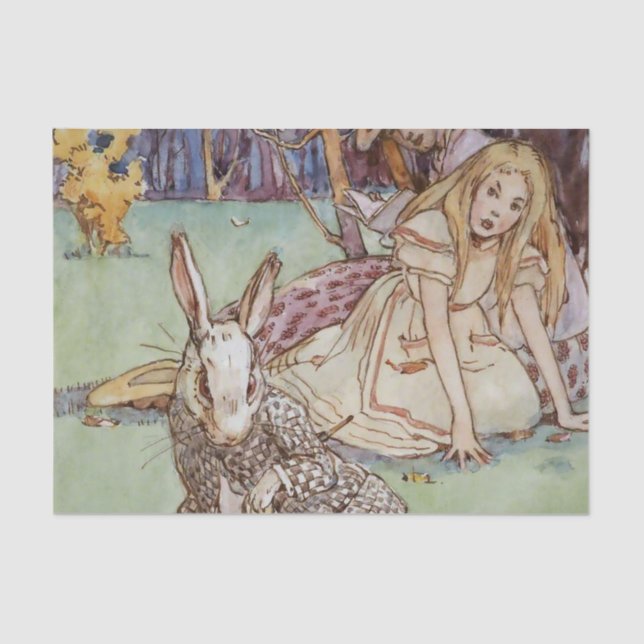 “The White Rabbit” by Alice B Woodward Tissue Paper (Front)