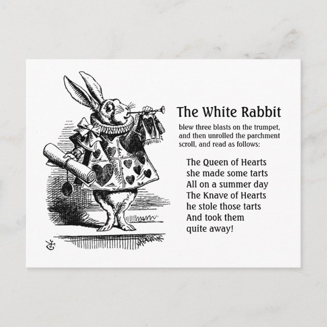 The White Rabbit CC0242  Fairy Tale Postcard (Front)