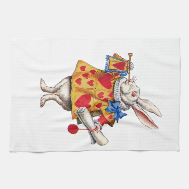 The White Rabbit From Alice in Wonderland Kitchen Towel (Horizontal)