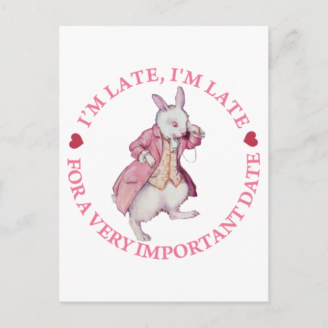 The White Rabbit From Alice in Wonderland Postcard (Front)