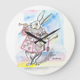 The White Rabbit Heralds the Time Large Clock