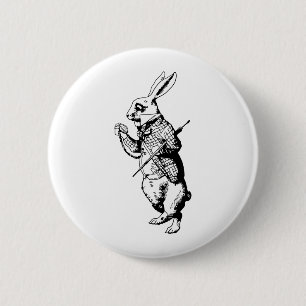 The White Rabbit Inked 2 Inch Round Button