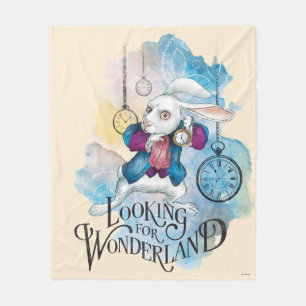 The White Rabbit   Looking for Wonderland Fleece Blanket
