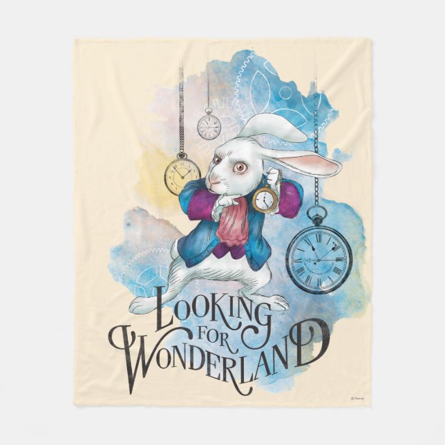 The White Rabbit | Looking for Wonderland Fleece Blanket (Front)