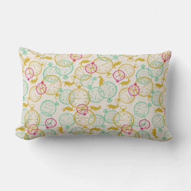 The White Rabbit Pattern Lumbar Pillow (Front)