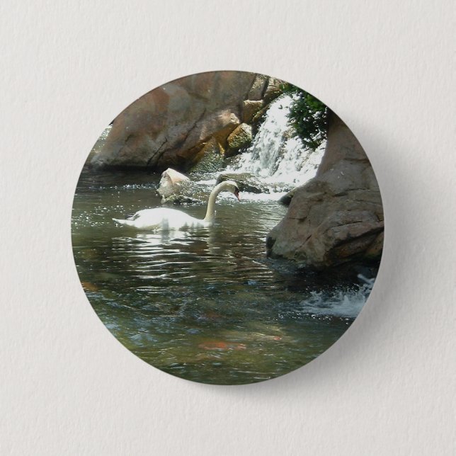 The White Swan 2 Inch Round Button (Front)