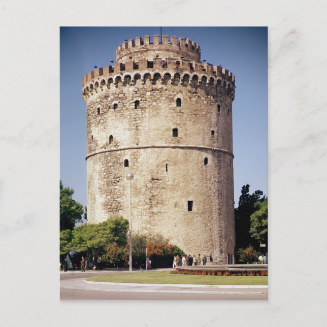 The White Tower, built during Postcard (Front)