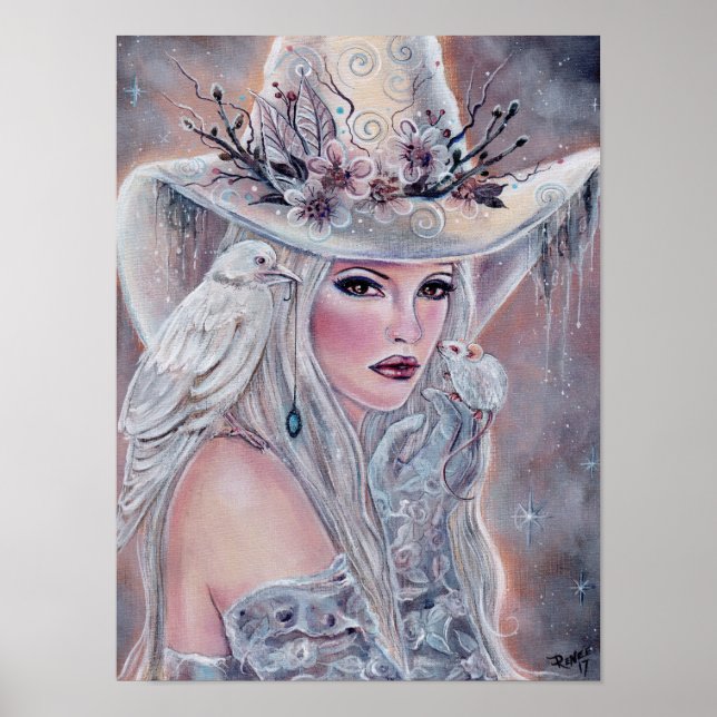 The white witch poster with raven by Renee Lavoie (Front)
