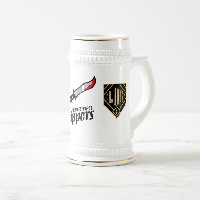 The Whitechapel Rippers/Gents FF Logo Stein (Front Right)