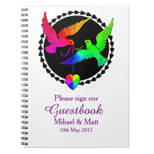 The Whole of the Rainbow Gay Wedding Guestbook Notebook
