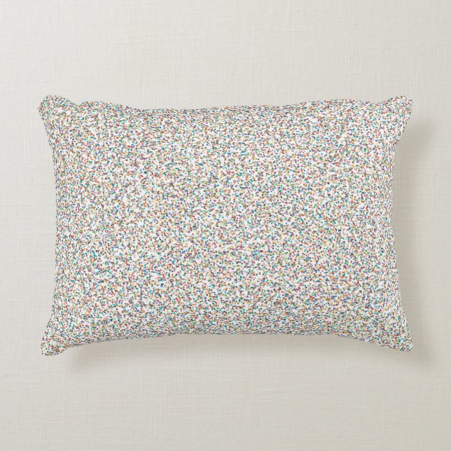 The Whole Rainbow Colourful Speckled Dots Accent Pillow (Front)