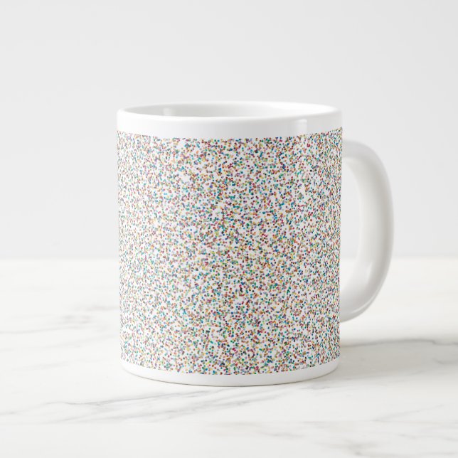 The Whole Rainbow Colourful Speckled Dots Large Coffee Mug (Front Right)