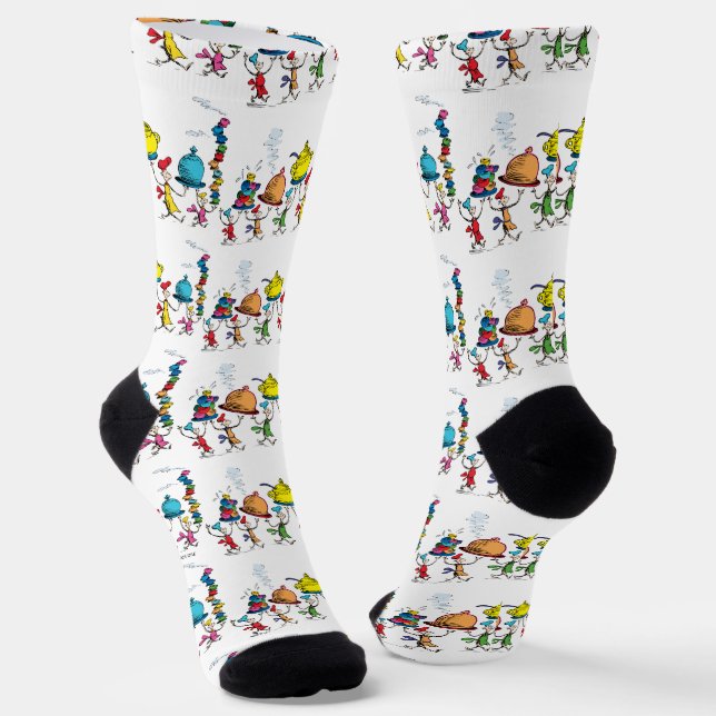 The Whos Carrying the Christmas Feast Socks (Angled)