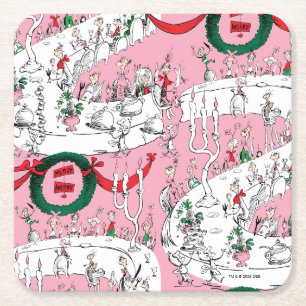 The Whos' Merry Christmas Feast Square Paper Coaster