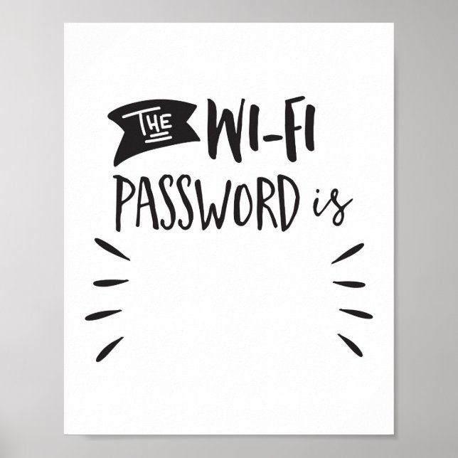 The Wi-Fi Password Is: Poster (Front)