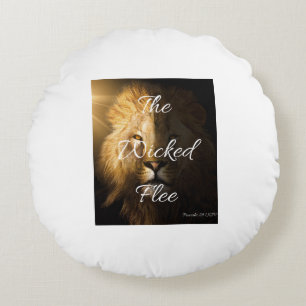 The Wicked Flee Proverbs 28:1 KJV Round Pillow