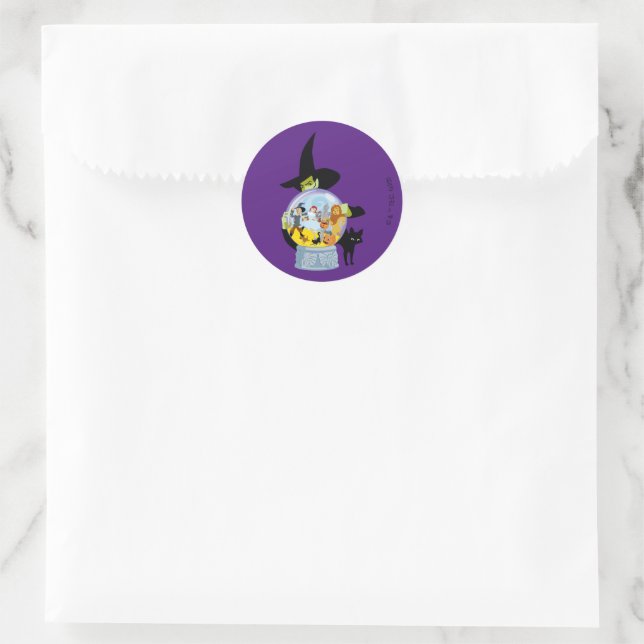 The Wicked Witch Crystal Ball Halloween Classic Round Sticker (Bag)