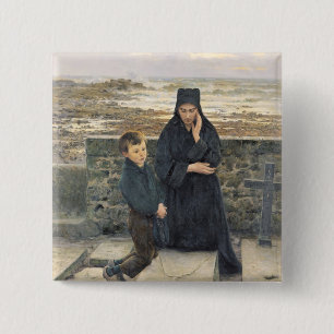 The Widow of the Ile de Sein, 1880 2 Inch Square Button
