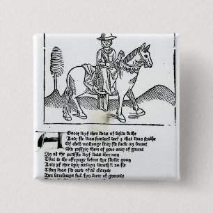 The Wife of Bath 2 Inch Square Button