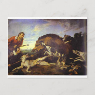 The Wild Boar Hunt by Frans Snyders Postcard