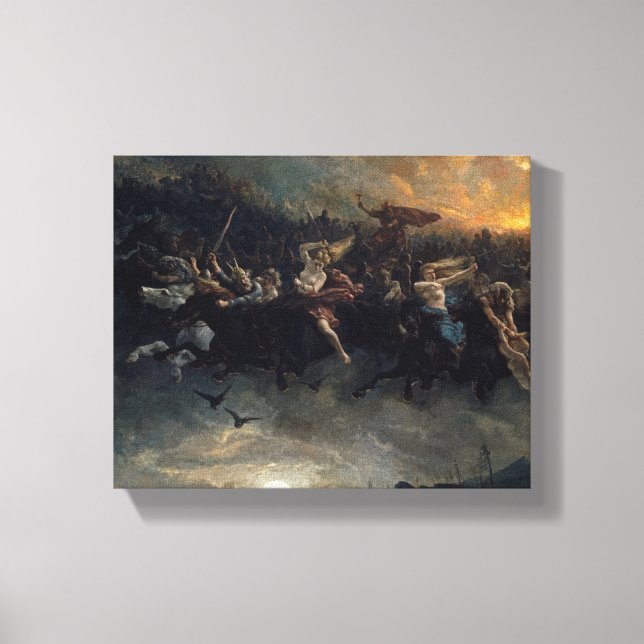 The Wild Hunt Of Odin, 1872 by Peter Nicolai Arbo Canvas Print (Front)