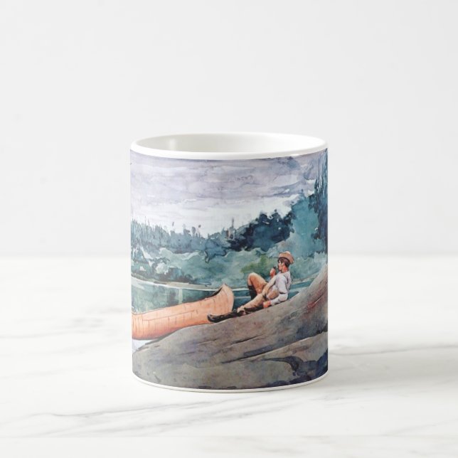 The Wilderness Guide (by Winslow Homer) Coffee Mug (Center)