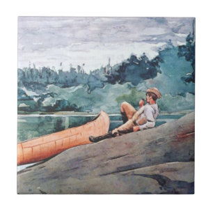 The Wilderness Guide (by Winslow Homer) Tile