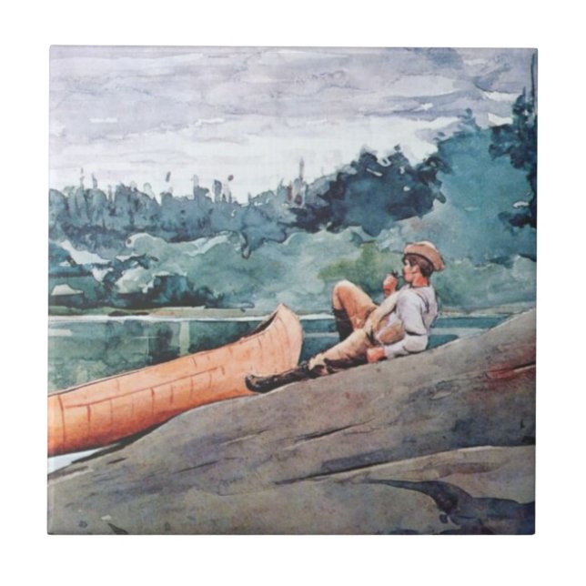 The Wilderness Guide (by Winslow Homer) Tile (Front)