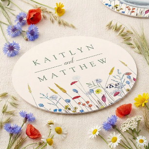 The Wildflower Meadow Wedding Suite - Round Paper Coaster