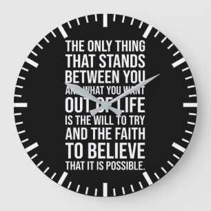 The Will To Try and Faith - Success Motivational Large Clock