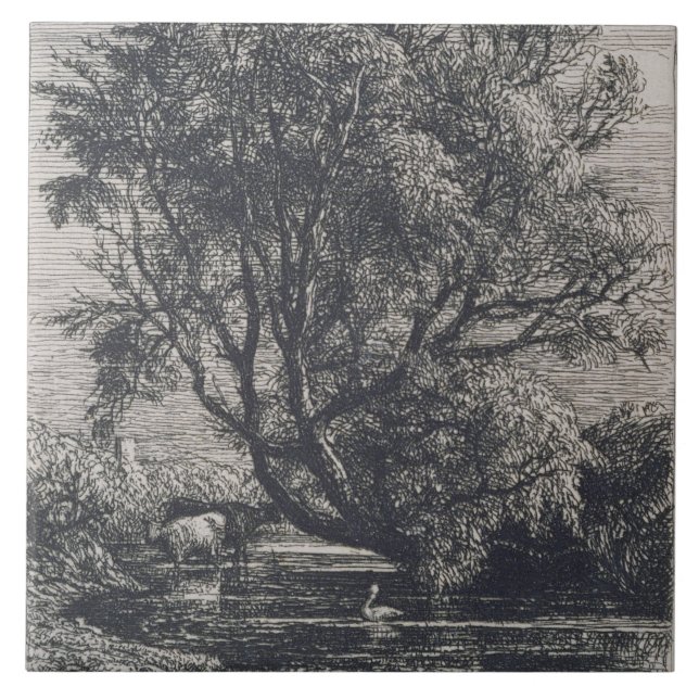 The Willow (etching) Tile (Front)