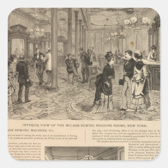 The Wilson Sewing Machine Company Square Sticker (Front)