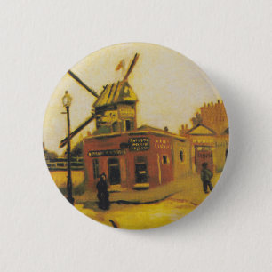The Windmill of Galette by Vincent van Gogh 2 Inch Round Button
