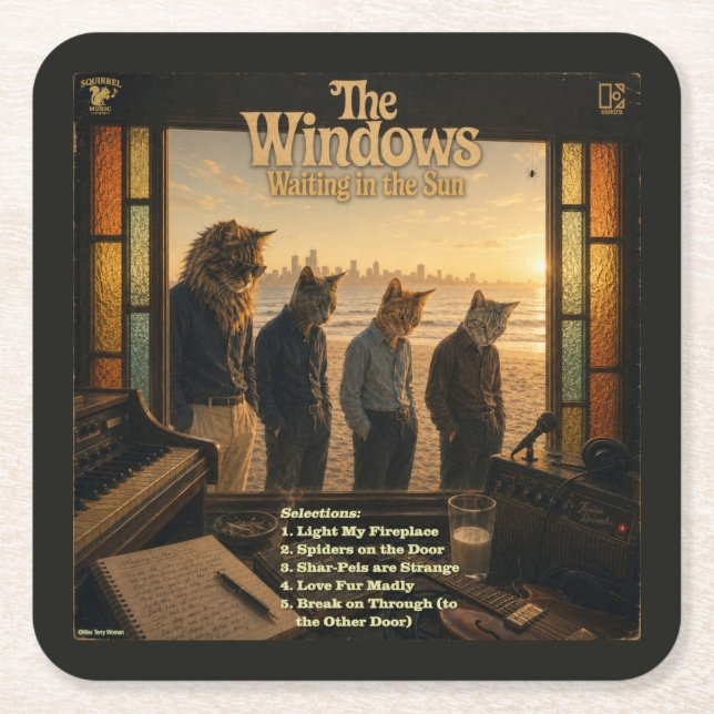 The Windows Album: a Parody Square Paper Coaster (Front)