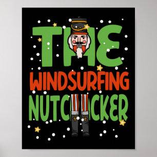 The Windsurfing Nutcracker Funny Christmas Pajama  Poster