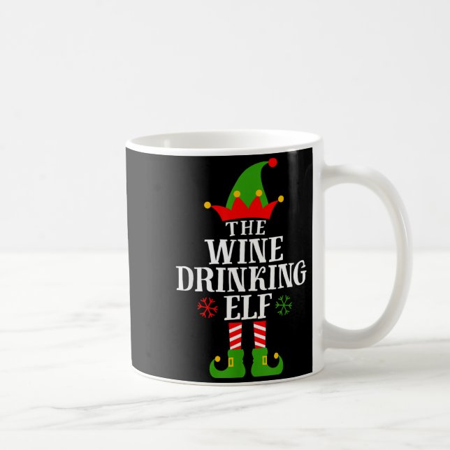 The Wine Drinking Elf Funny Matching Family Christ Coffee Mug (Right)