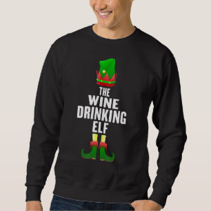 The Wine Drinking Elf Matching Family Group Christ Sweatshirt