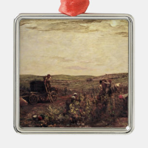The Wine Harvest in Burgundy, 1863 Metal Ornament