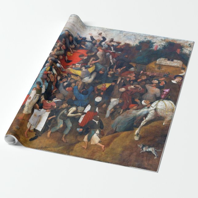 The Wine of Saint Martin's Day, Pieter Bruegel Wrapping Paper (Unrolled)