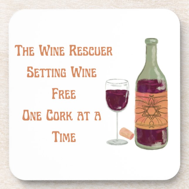 The Wine Rescuer Setting Wine Free on a  Coaster (Front)