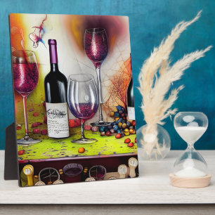 The Wine Tasting Colourful Digital Art Tabletop Plaque