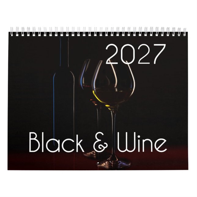The Wine Wall Calendar 2027 - Black & Wine  (Cover)