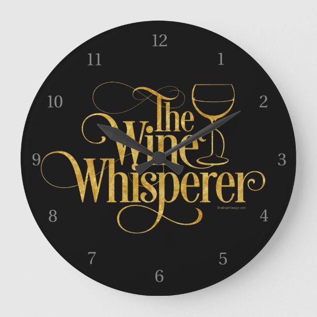 The Wine Whisperer Large Clock (Front)