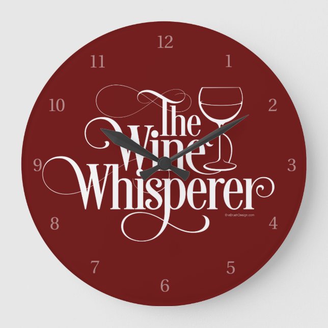 The Wine Whisperer Large Clock (Front)