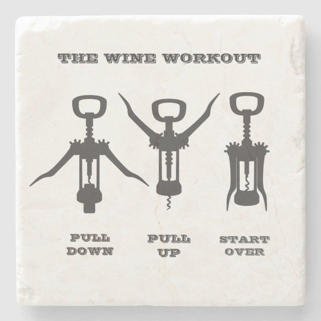 The Wine Workout Stone Coaster (Front)